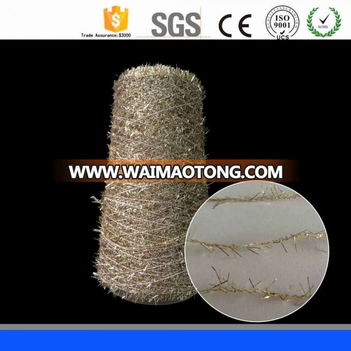 50% Polyester, 50% Gold Lurex 1/9nm Feather Yarn