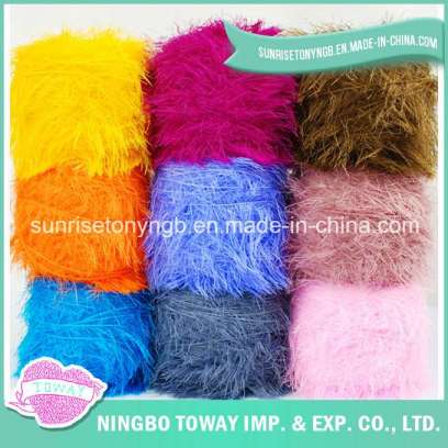 Polyester Nylon Colorful Eyelash Feather Fancy Yarn for Scarves